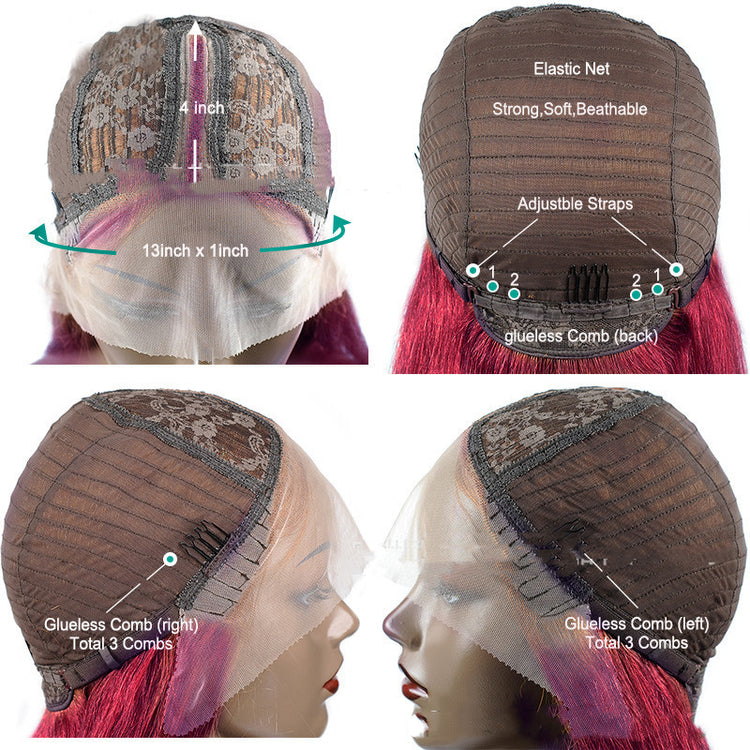 1B/99J Short Straight Bob Human Hair Wig